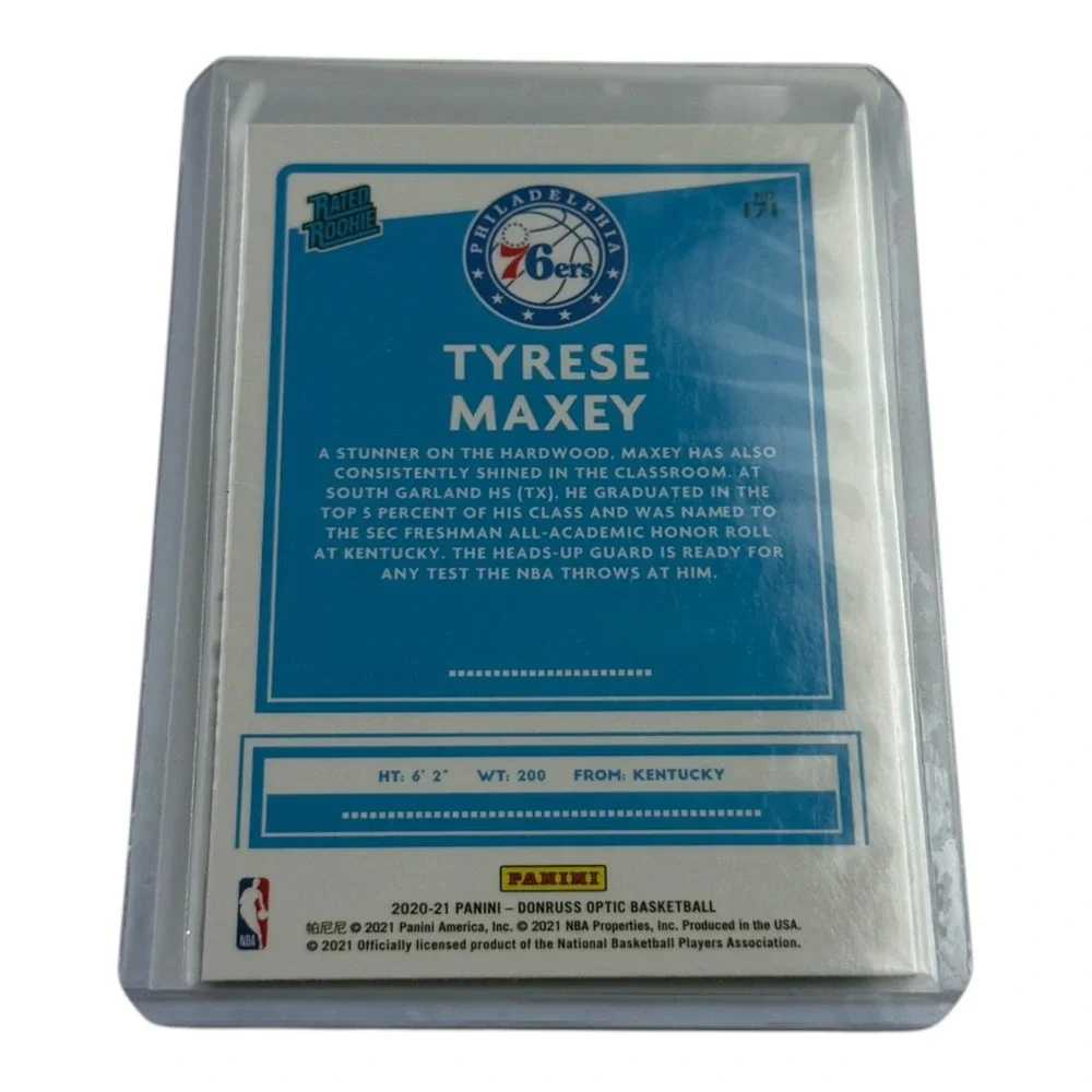 2020-21 Panini Donruss Optic Tyrese Maxey Rated Rookie 171 Philadelphia 76ers